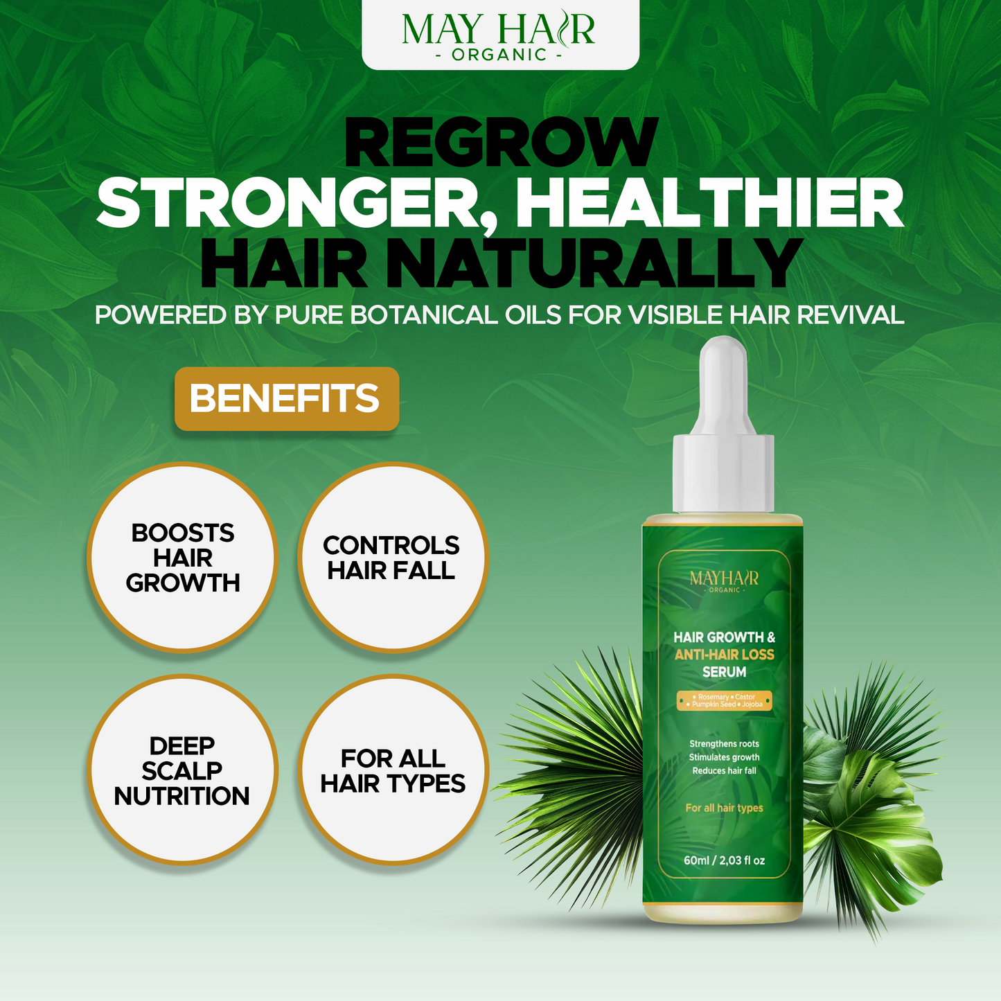 Hair Growth & Anti-Loss Oil - May Hair Organic™