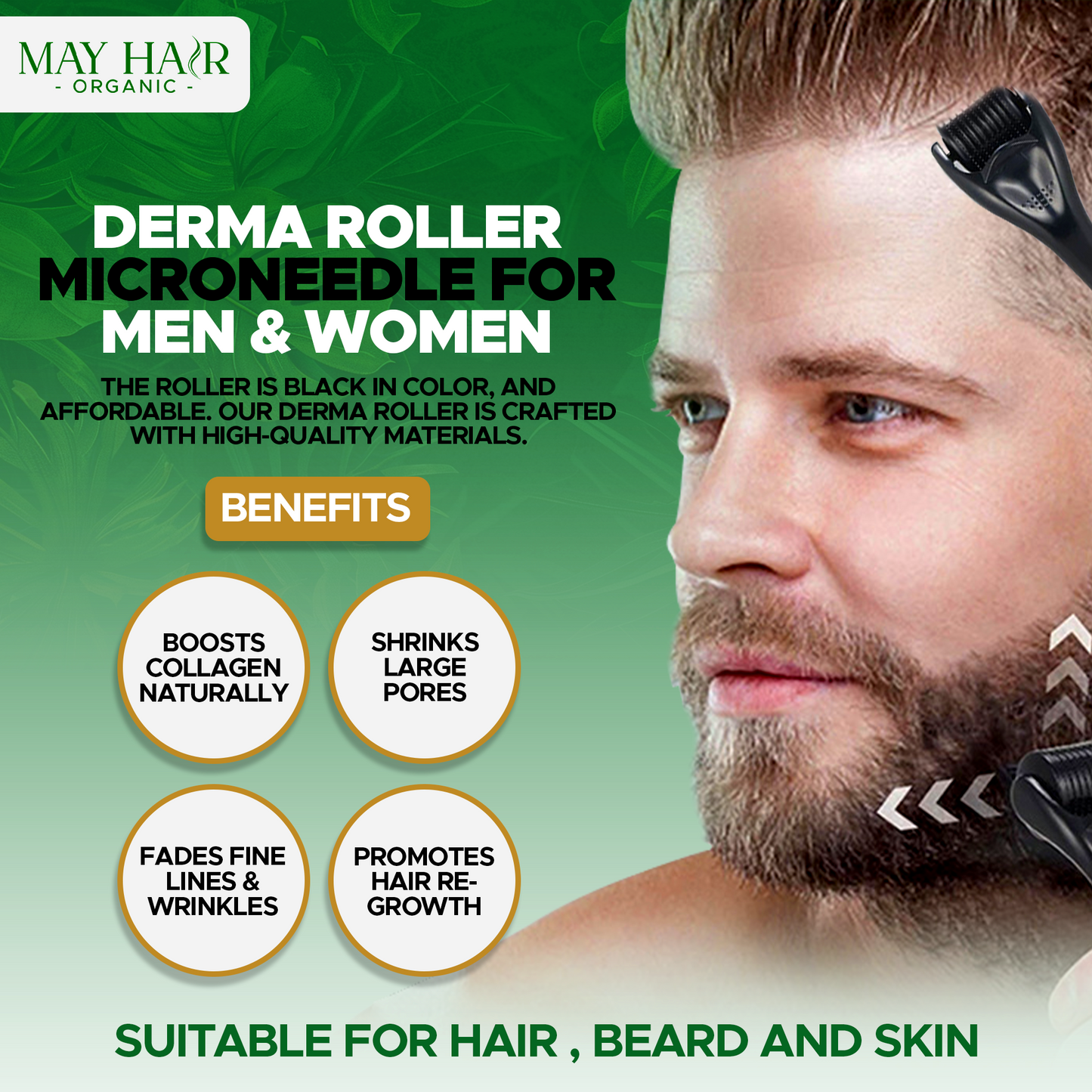 Derma Roller 0.2mm –  Microneedles for Hair Growth, Beard Growth & Skin Rejuvenation